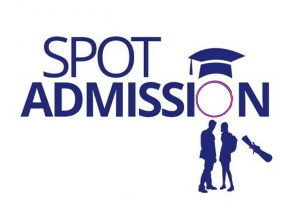 Students completing spot admission formalities with a counselor